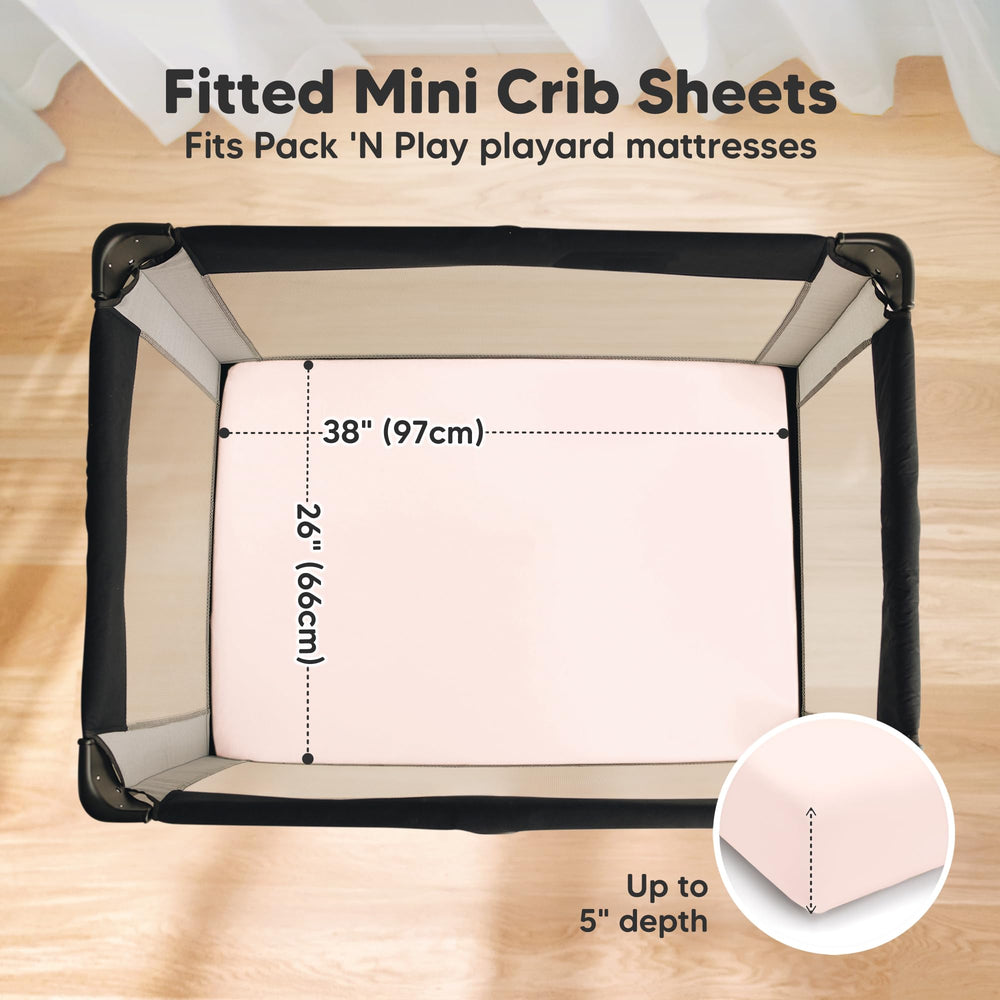 SnugFit Tech stretch fabric makes it easy to fit and remove KeaBabies sheets.