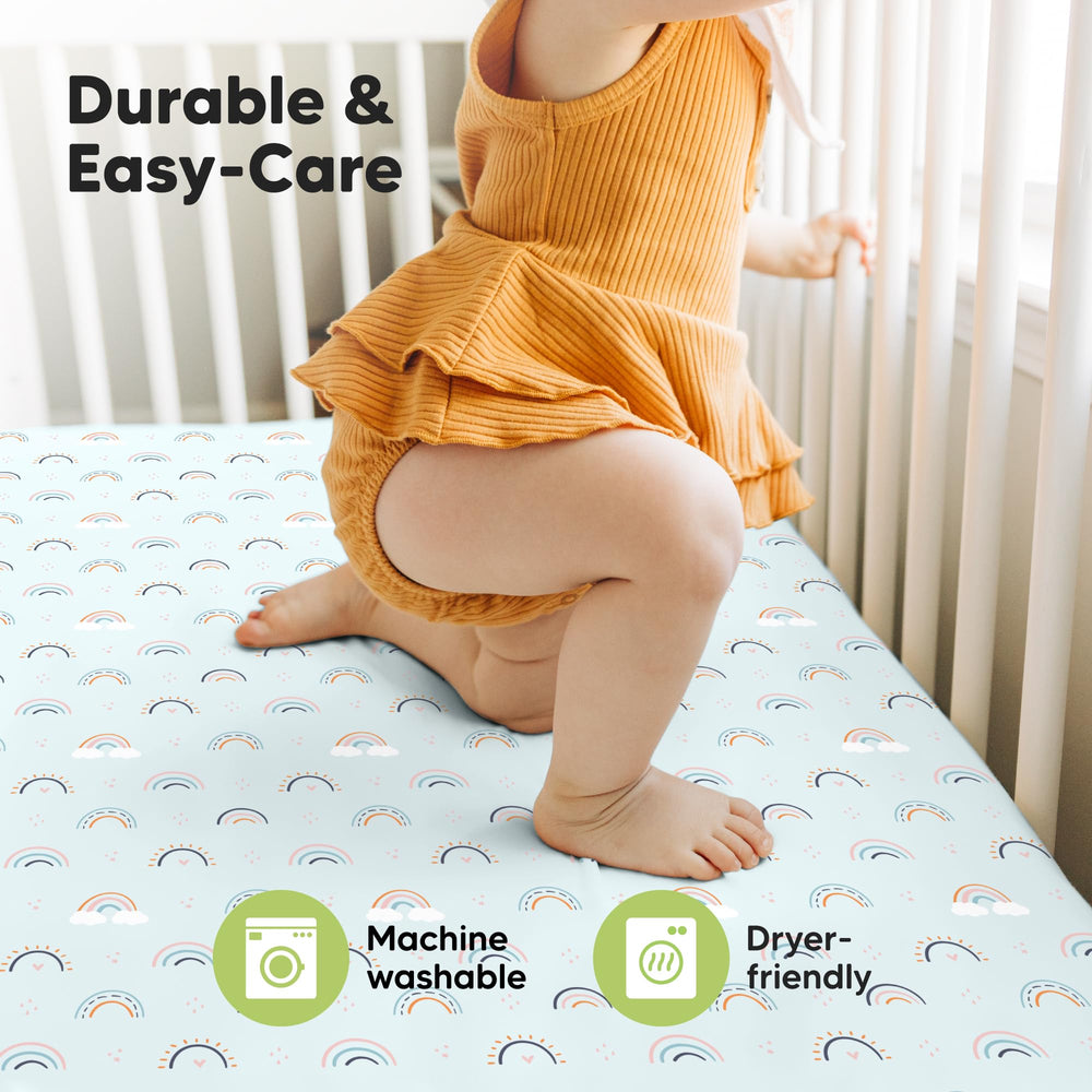 KeaBabies Isla breathable bamboo sheet supports comfortable nap and sleep.