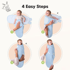 KeaBabies Swaddle with soft hook-and-loop closures for gentle skin contact