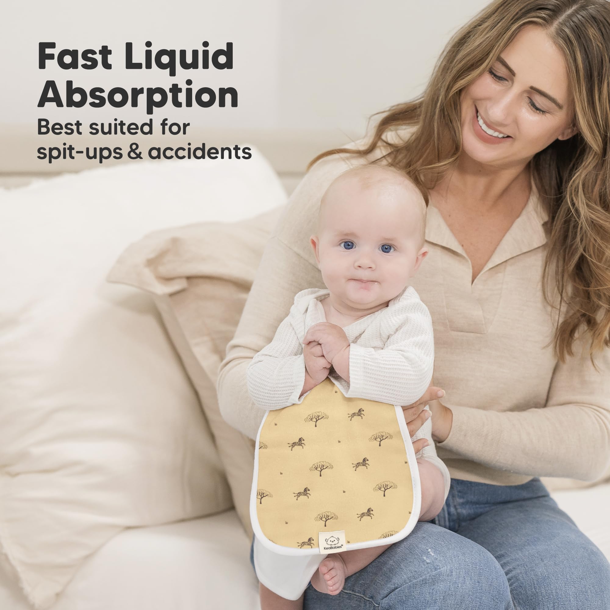 KeaBabies soft plush finish feels gentle on baby's skin