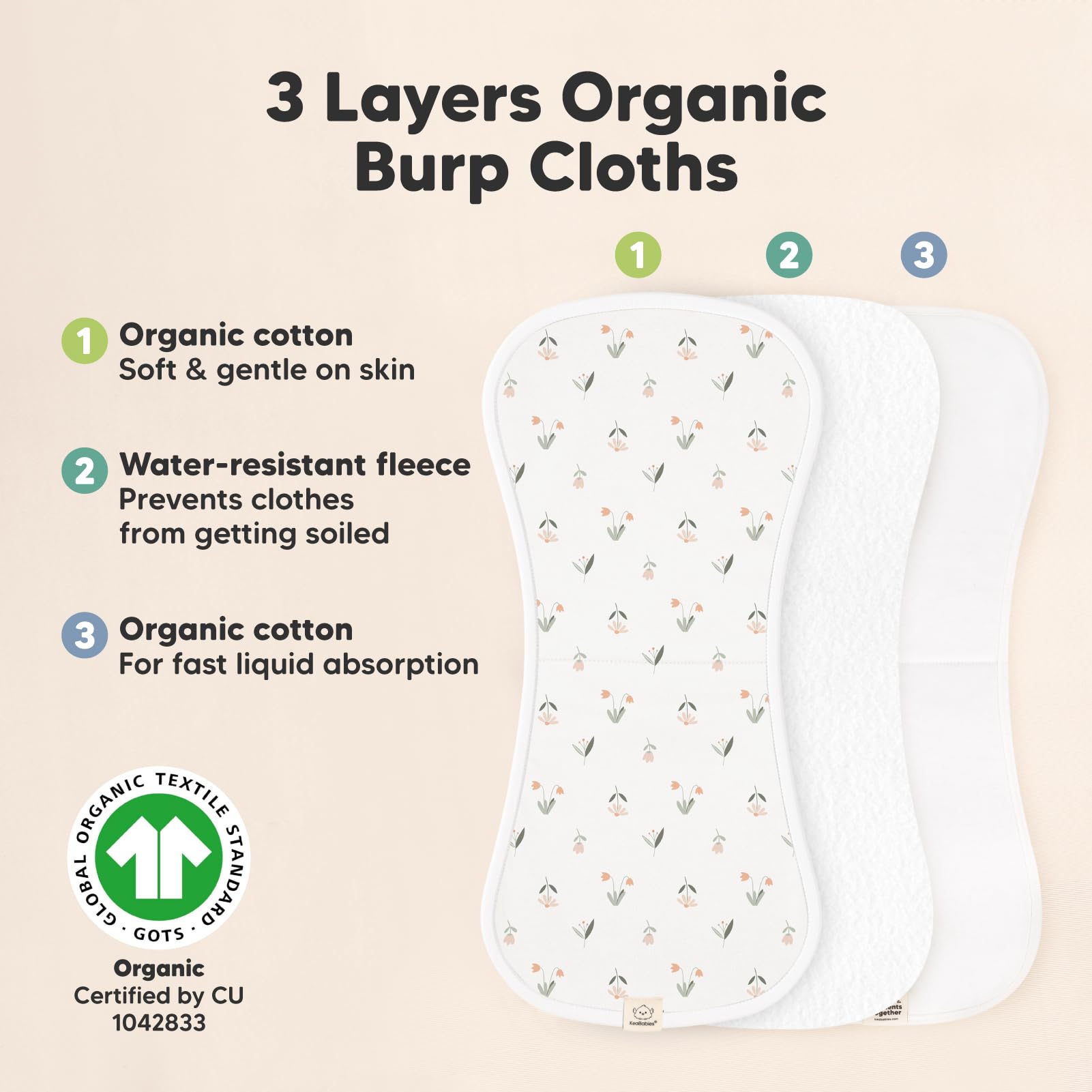 KeaBabies soft plush cotton feels comforting against newborn skin.