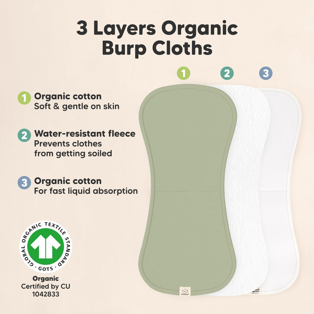 KeaBabies plush burp cloths, thick and soft for sensitive baby skin.