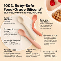 KeaBabies soft-scoop spoon design gentle on tiny mouths