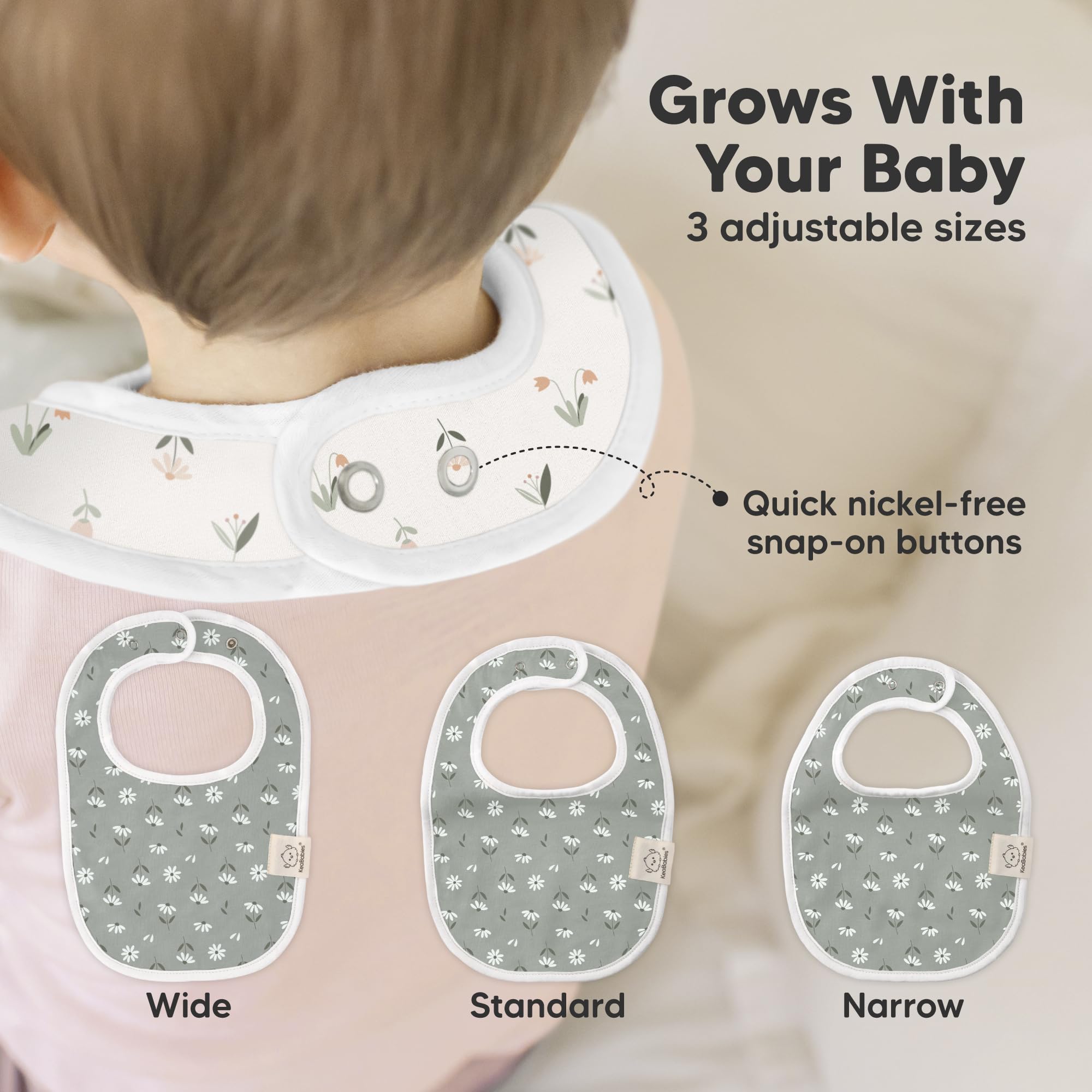KeaBabies soft seams with nickel-free snaps provide gentle comfort
