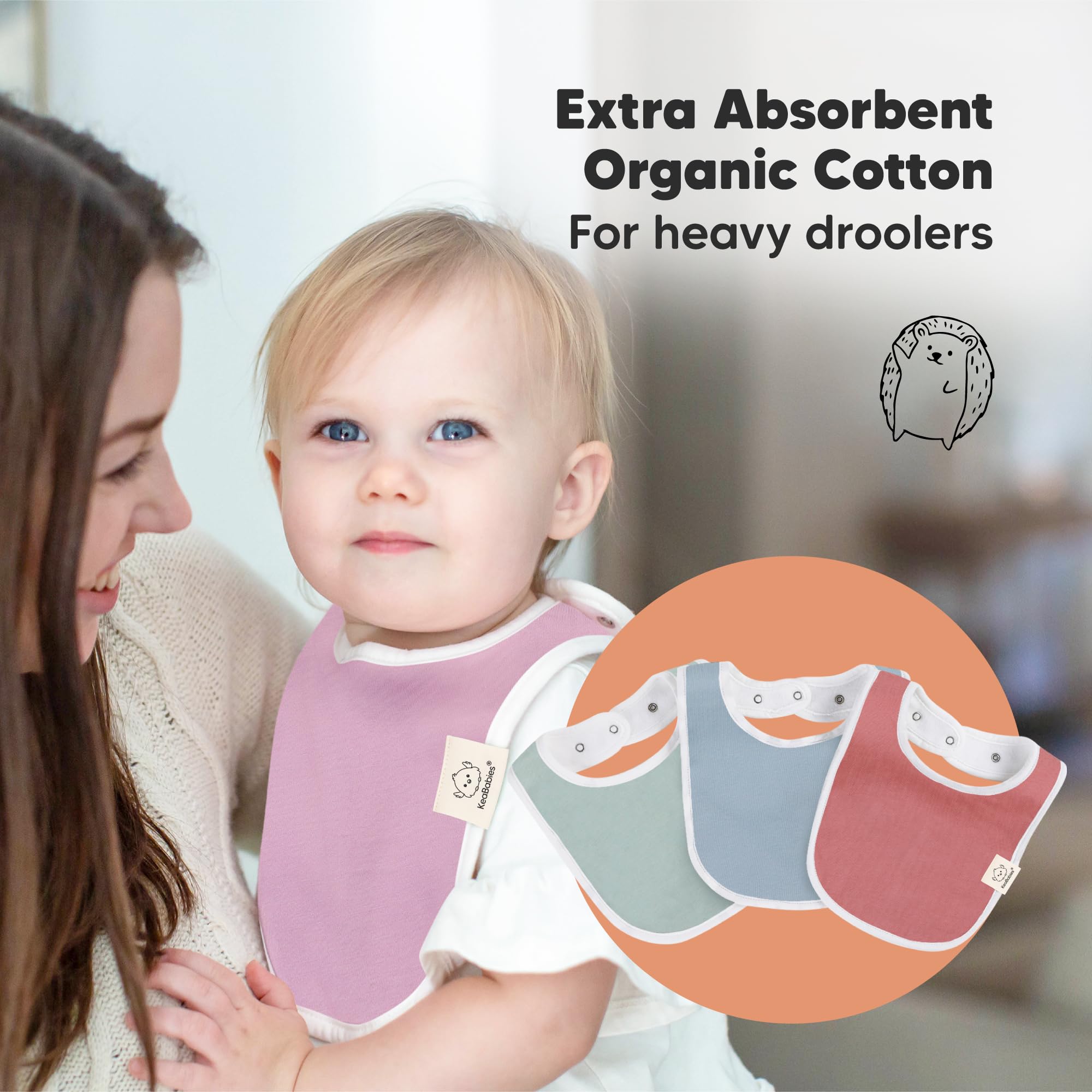 KeaBabies soft seams and organic cotton comfort against sensitive skin.