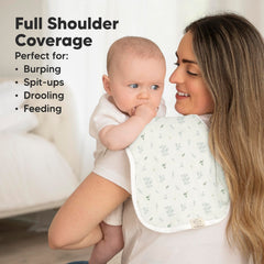 KeaBabies Softe Burp Cloths measure 21 by 10 inches for full coverage.
