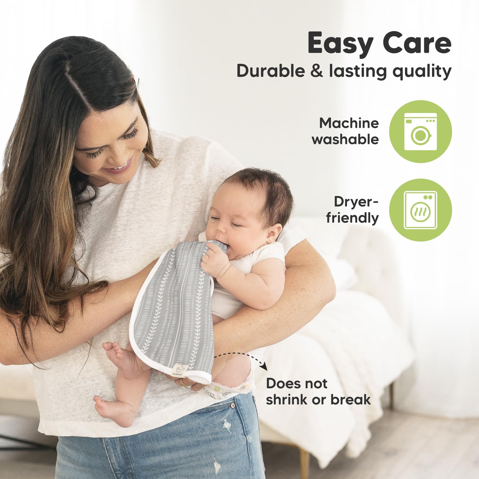 KeaBabies Softe Burp Cloths provide strong absorption to keep outfits cleaner.