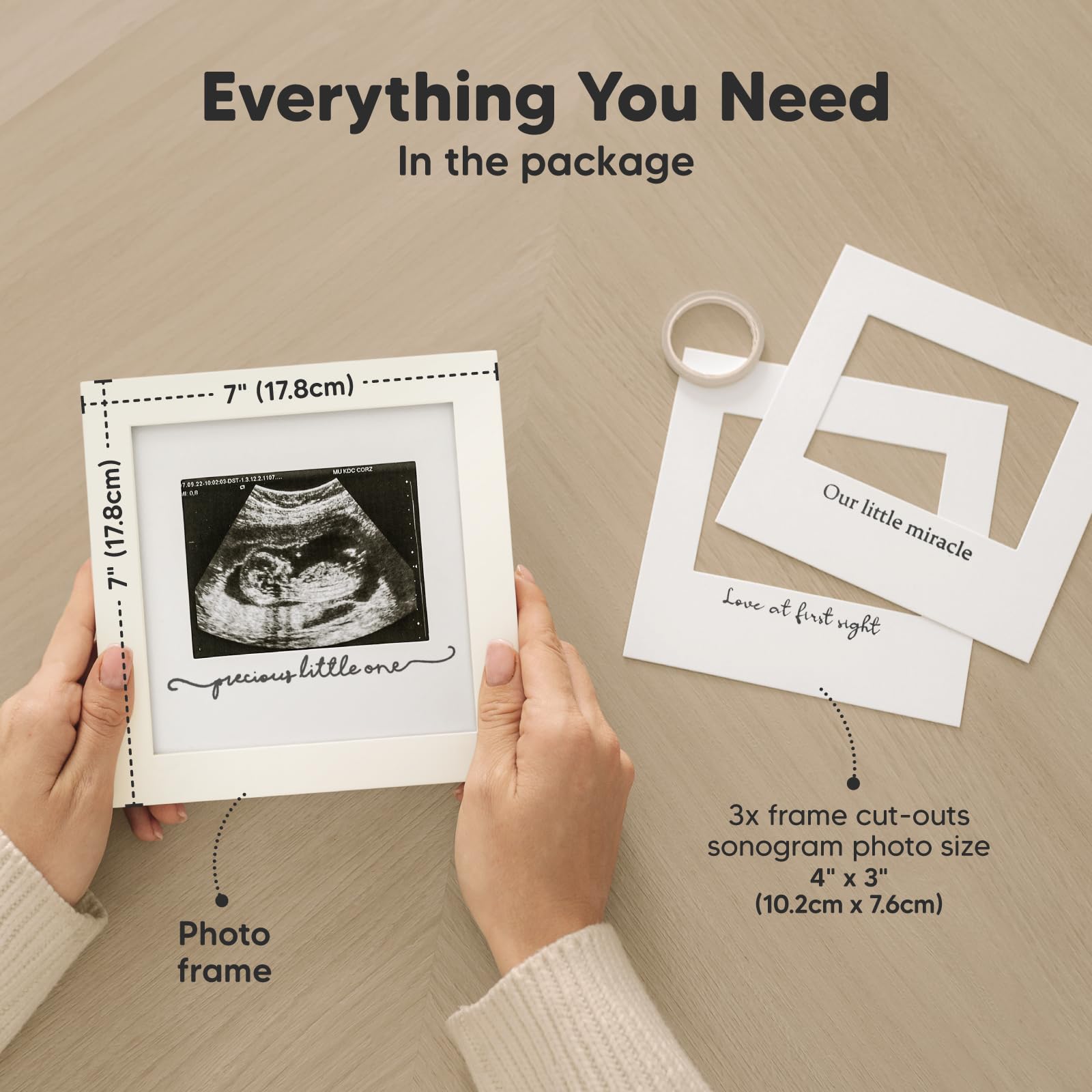 KeaBabies Solo Sonogram Frame glass cover protects ultrasound memories