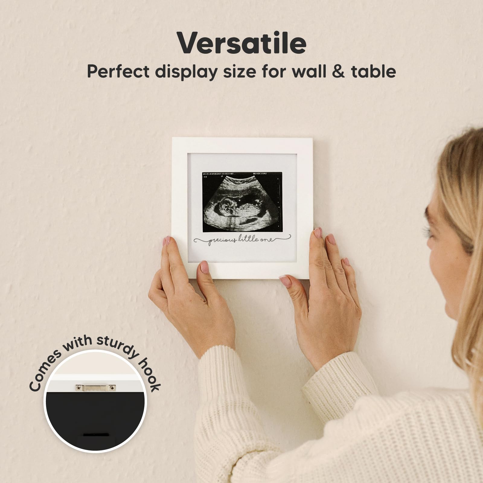KeaBabies Sonogram Frame fits into contemporary nursery decor and shelves