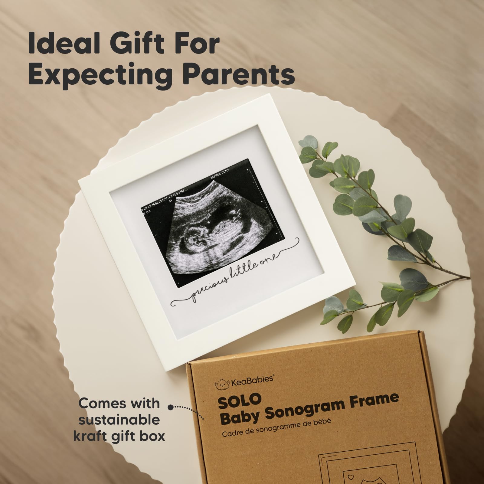 KeaBabies Sonogram Frame with quote cutouts adds sentimental wall display