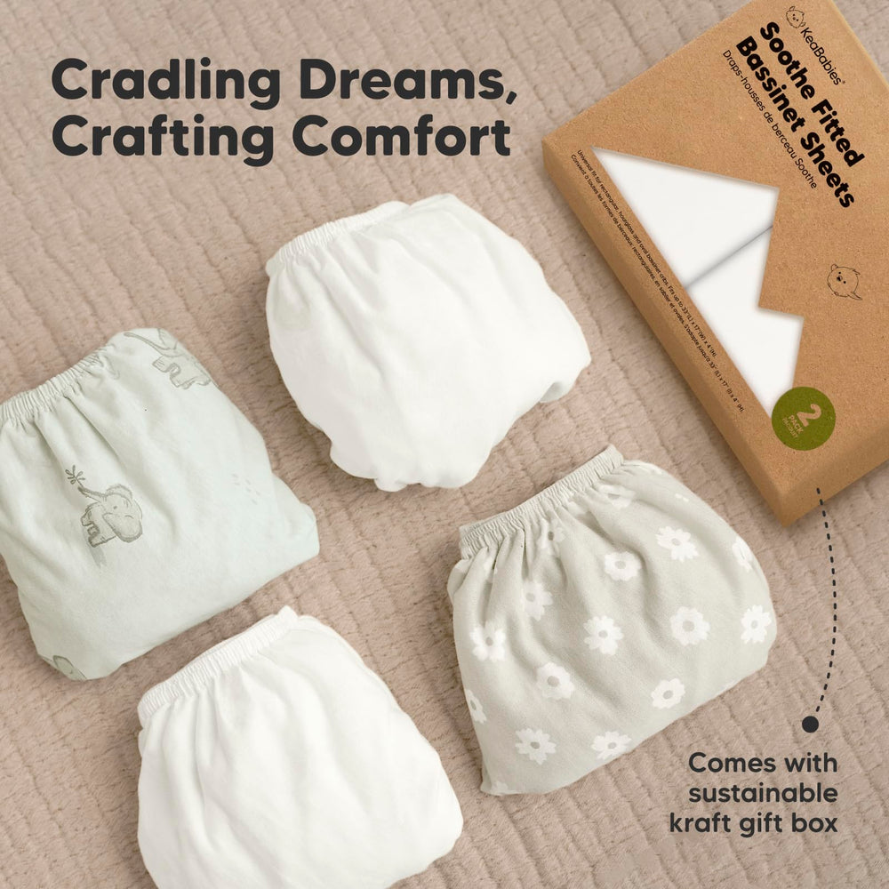KeaBabies Soothe baby-friendly cotton sheet supports pleasant sleep routines.