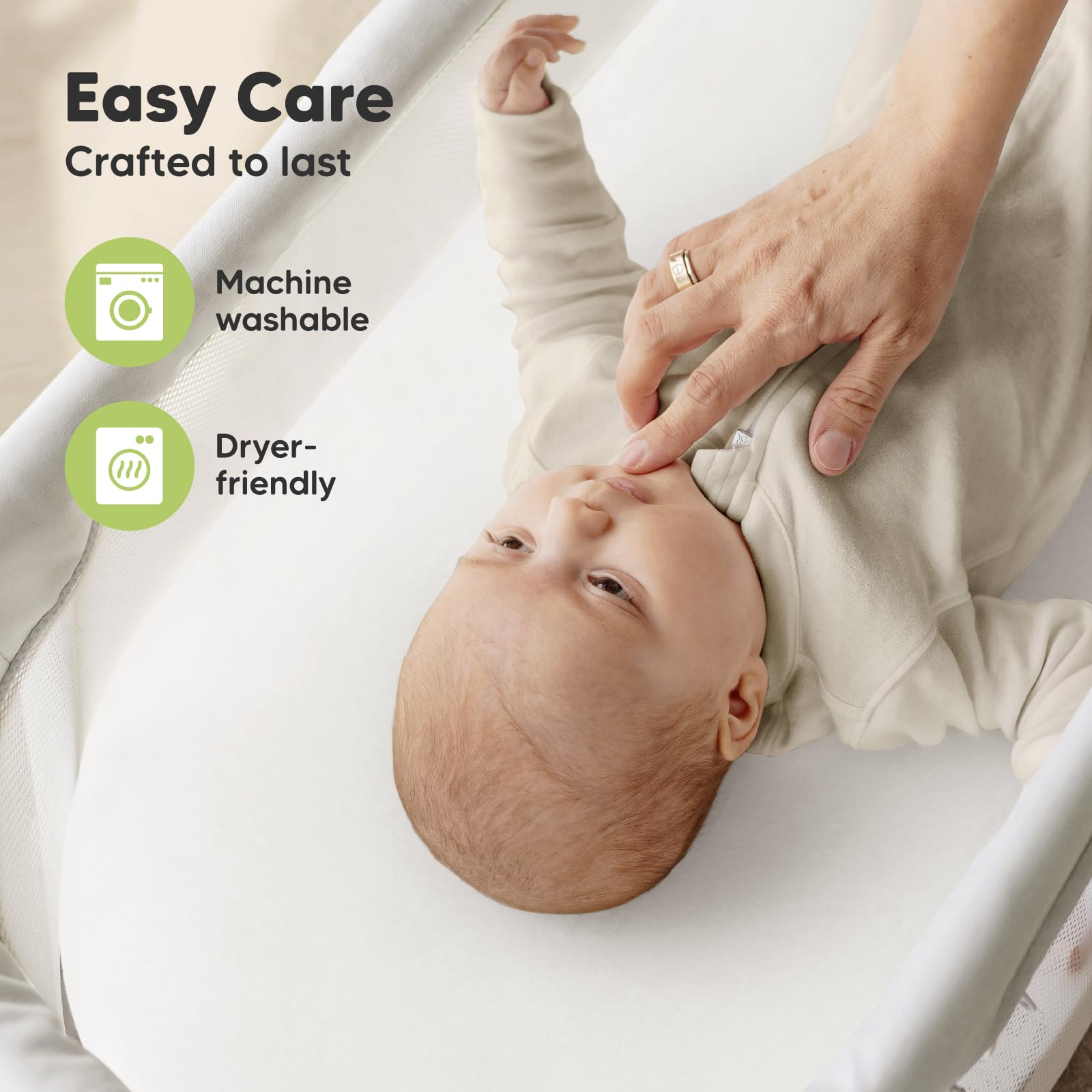 KeaBabies Soothe sheet is durable and machine washable for busy nurseries.