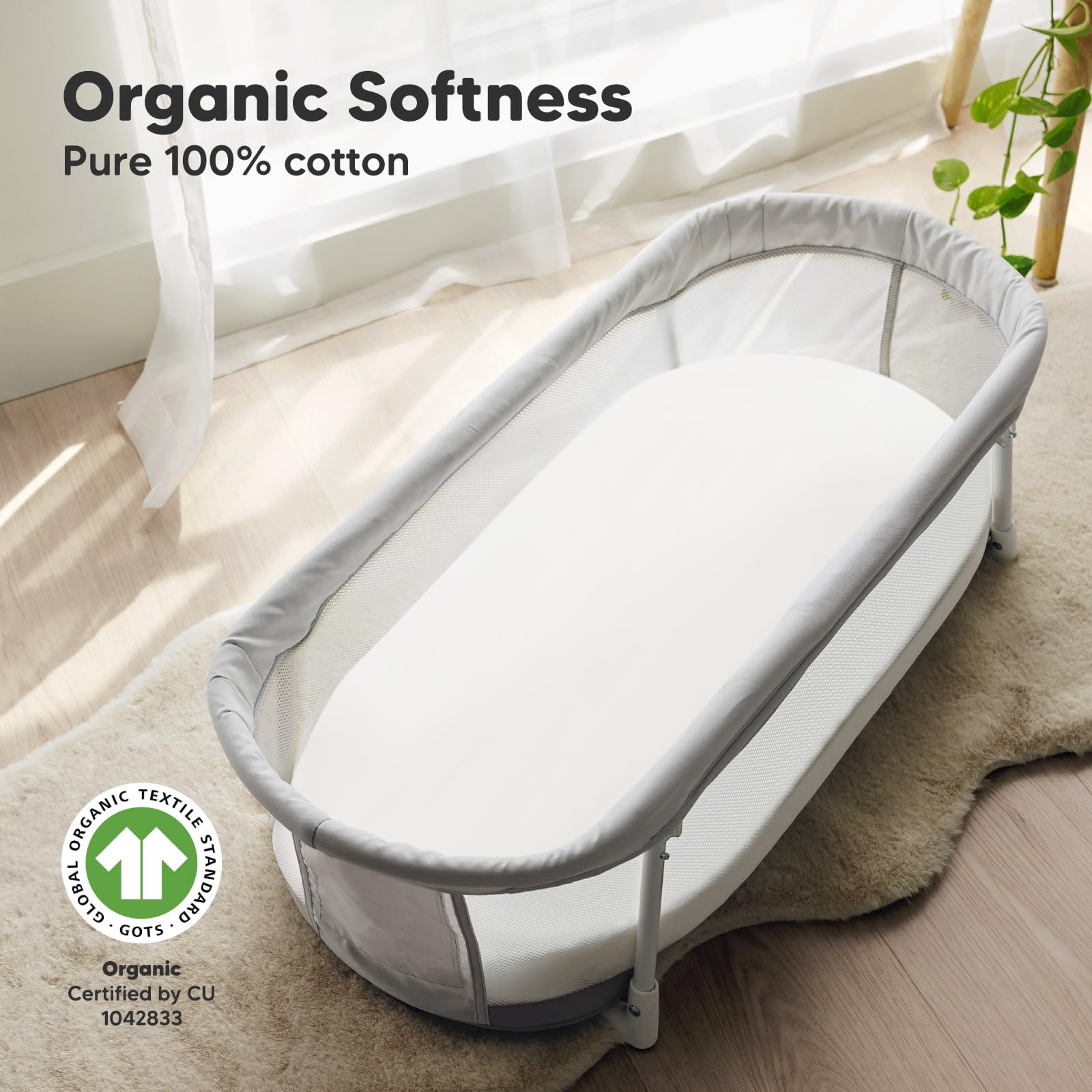 KeaBabies Soothe texture closeup shows premium jersey cotton for gentle touch.