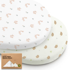 KeaBabies Soothe bassinet sheets with universal fit for many bassinet models.