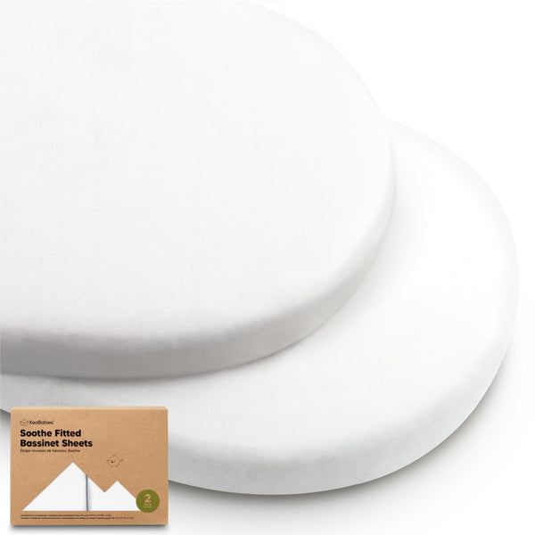KeaBabies Soothe bassinet sheets pack 2 provide soft, breathable comfort for baby naps.