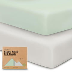 KeaBabies Soothes fitted crib sheet on standard crib mattress for safe, comfy sleep.