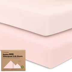 KeaBabies Soothe Protect+ 2-pack crib sheets with waterproof protection.