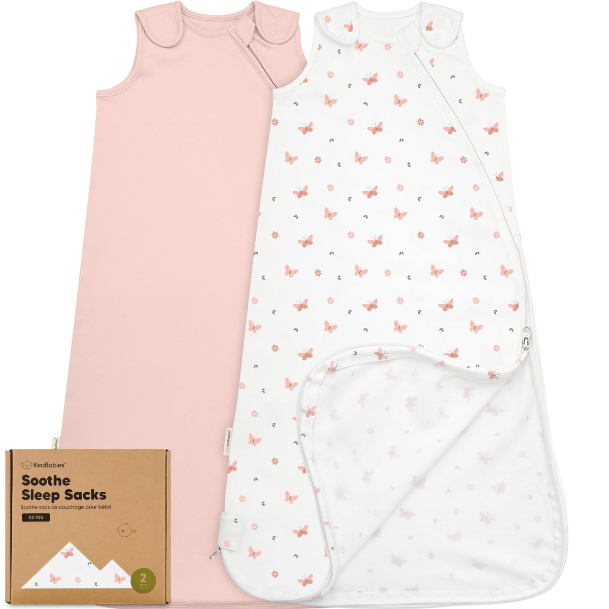 KeaBabies soothe sleep sack with butterfly design for cozy wear
