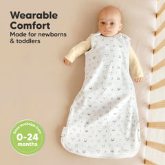 KeaBabies Soothe Sleep Sack worn by infant demonstrates ergonomic wear for movement