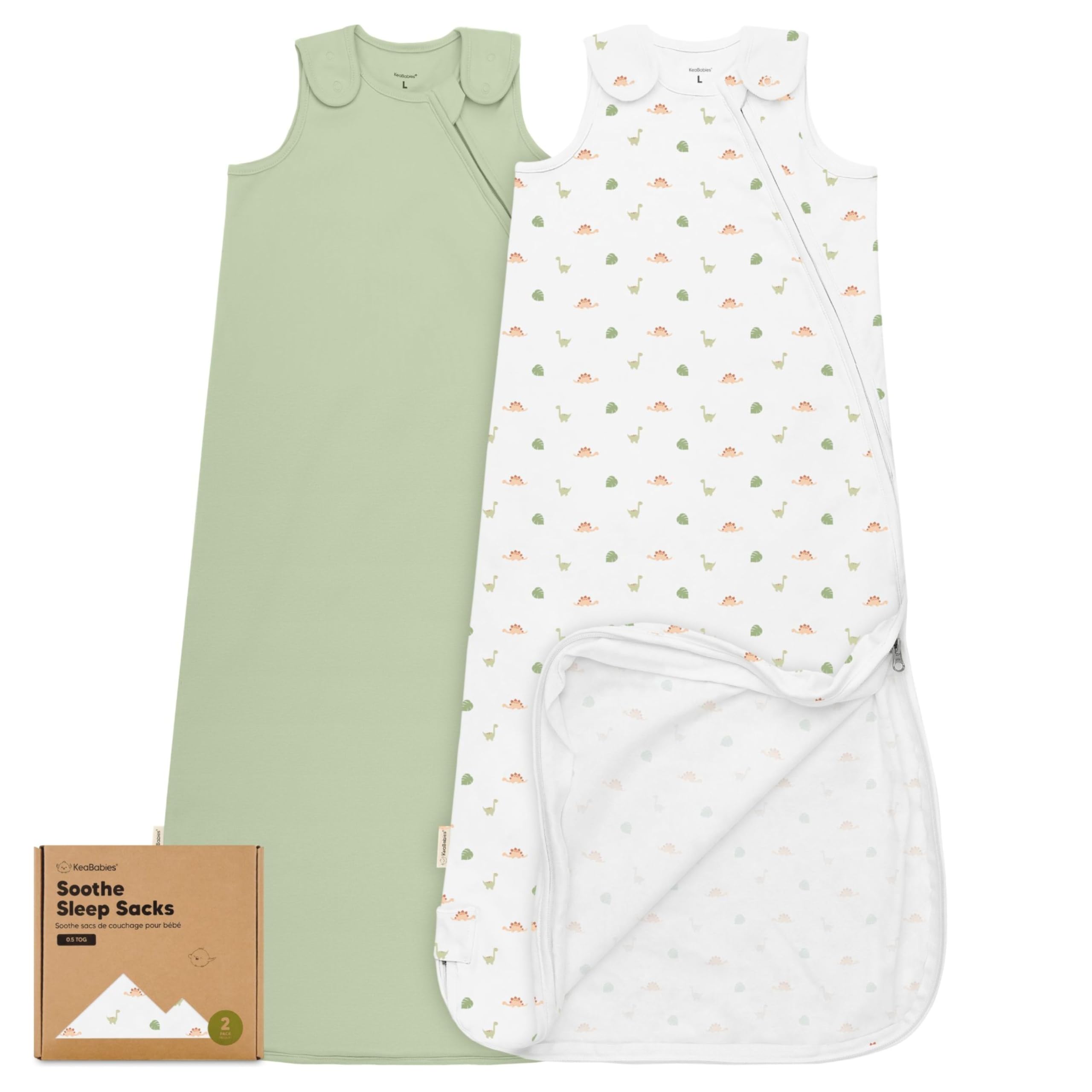 KeaBabies Soothe Sleep Sack with organic cotton—soft for baby's skin.