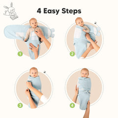 KeaBabies Soothe Wren Swaddle with hook-and-loop closure for easy secure wrapping.