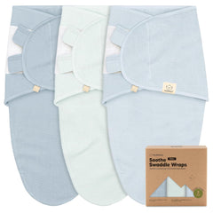 KeaBabies Soothe Wren Swaddle Wrap in Glacier for snug newborn comfort and breathability.