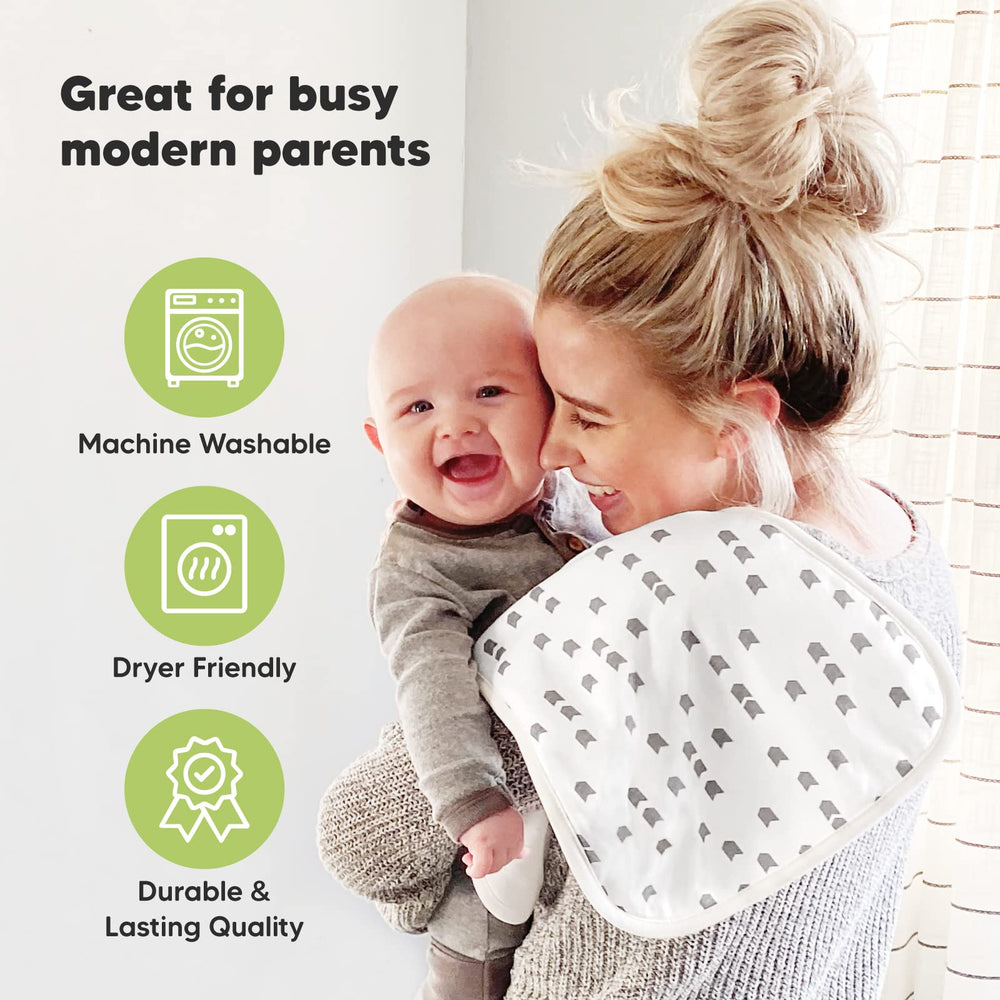 KeaBabies spill-friendly burp cloth helps manage messes discreetly.