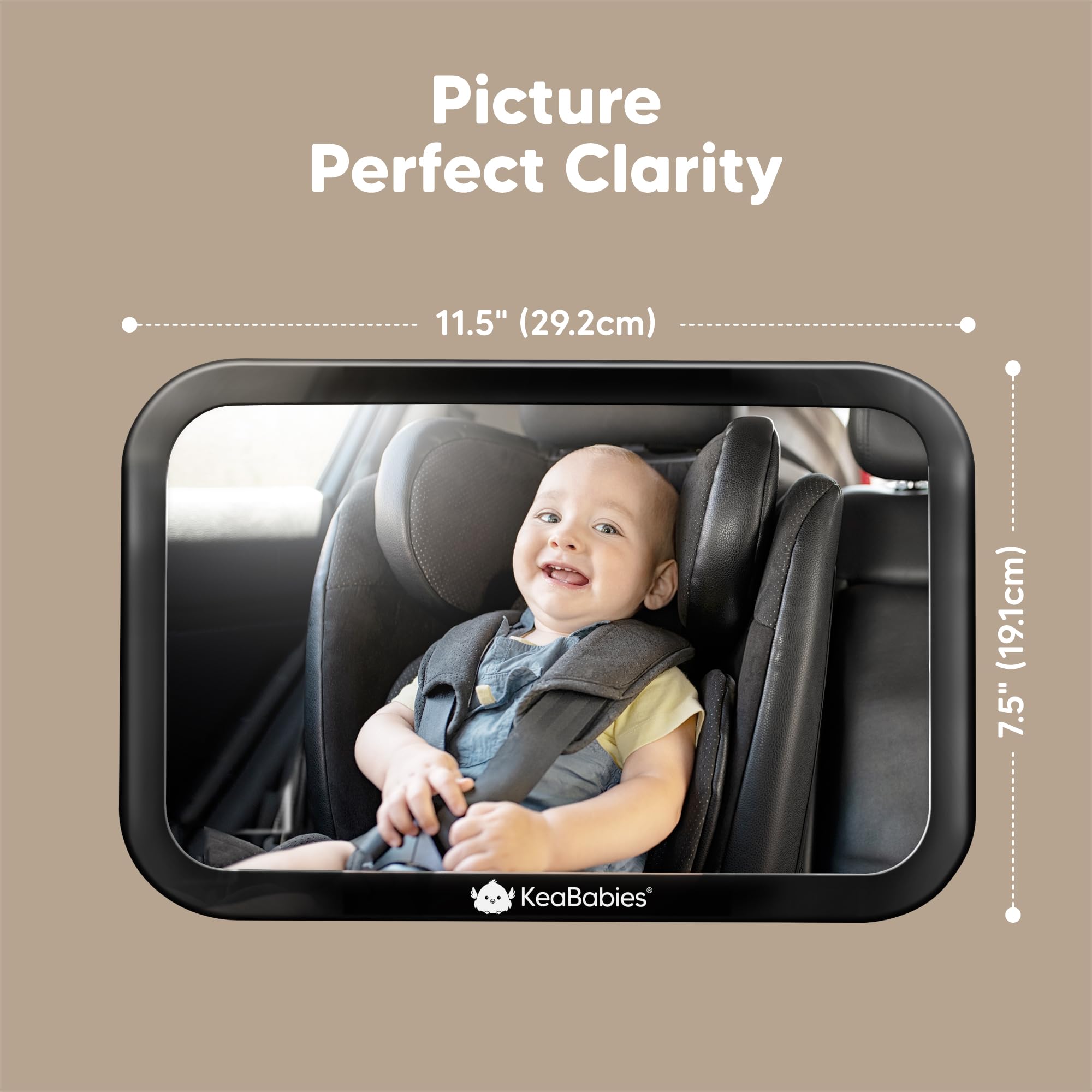 KeaBabies stabilizer holder design minimizes movement for stable rear-view.