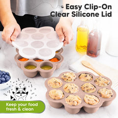 Clip-on lid keeps contents fresh in KeaBabies freezer tray