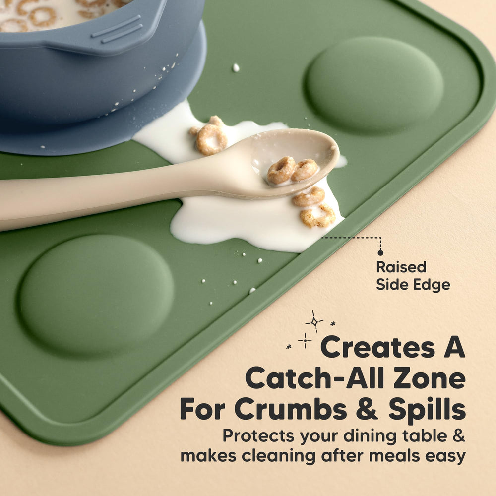 KeaBabies stain-resistant mats withstand everyday meals and splashes.