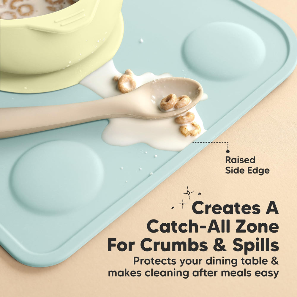 KeaBabies stain-resistant silicone withstands daily use for growing toddlers.