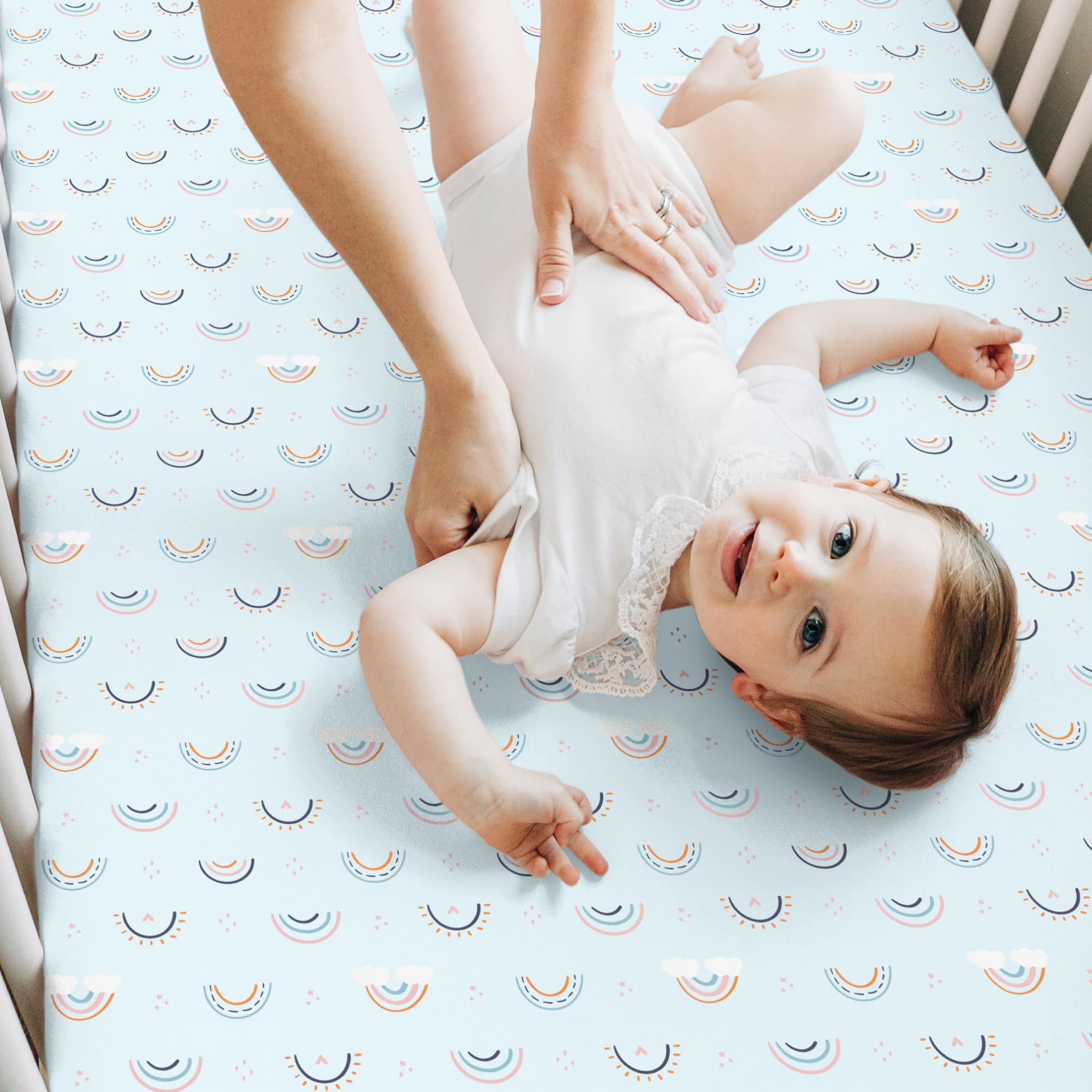 KeaBabies Isla standard 52x28 crib sheet set designed for modern nurseries.