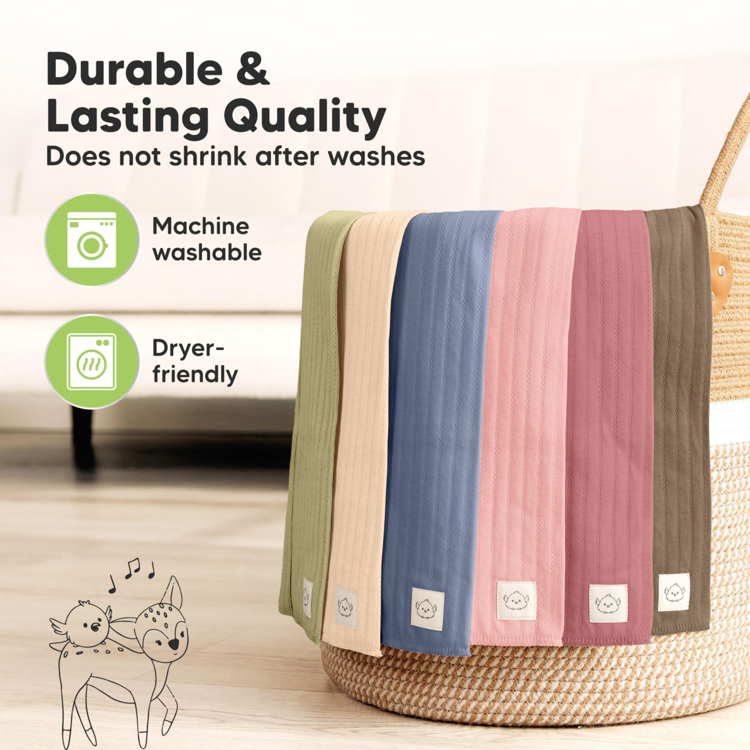 KeaBabies Stria burp cloth gift-ready box communicates thoughtful baby registry gift