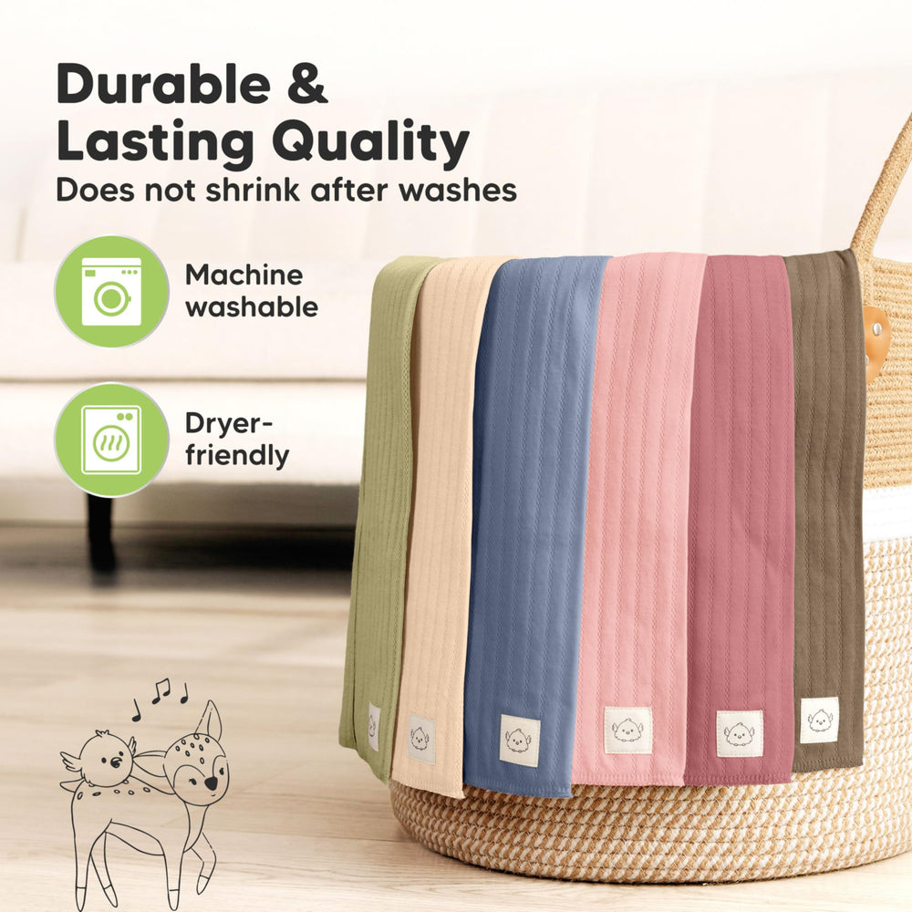 KeaBabies Stria burp cloth gift-ready box communicates thoughtful baby registry gift