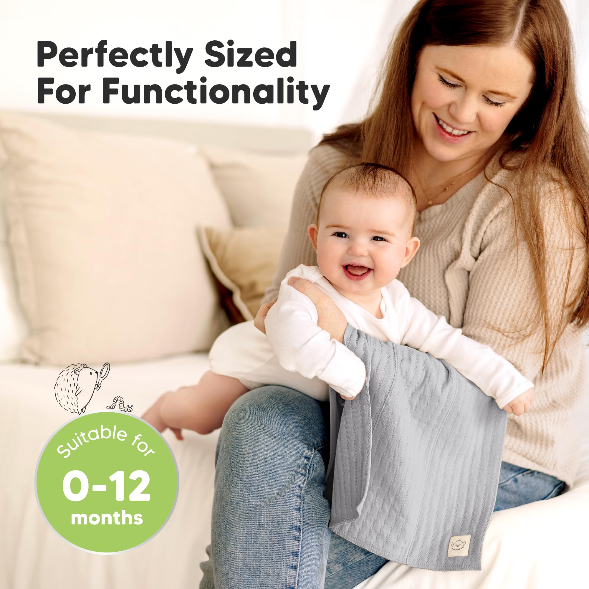 KeaBabies Stria burp cloth is machine washable and quick to dry