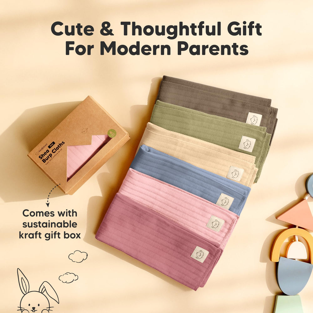 KeaBabies Stria burp cloth two-layer absorbency captures leaks