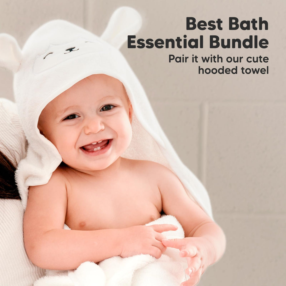 KeaBabies sunshine-pack washcloths add plush softness to bath time.