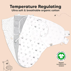 KeaBabies Swaddle Sack 4-step setup for quick secure swaddling
