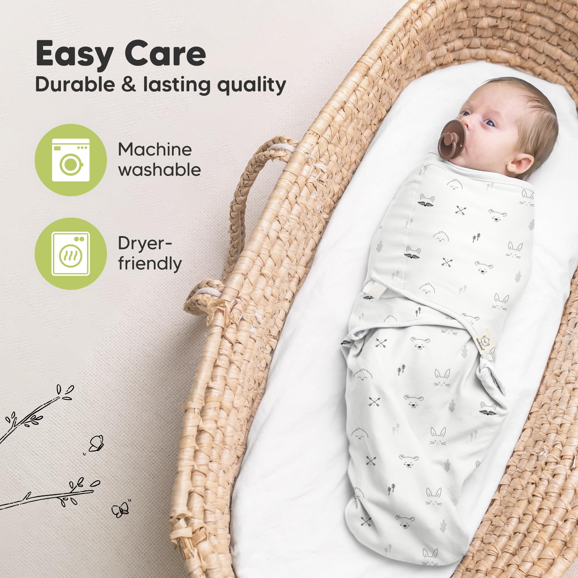 KeaBabies Swaddle Sack machine washable for easy cleaning