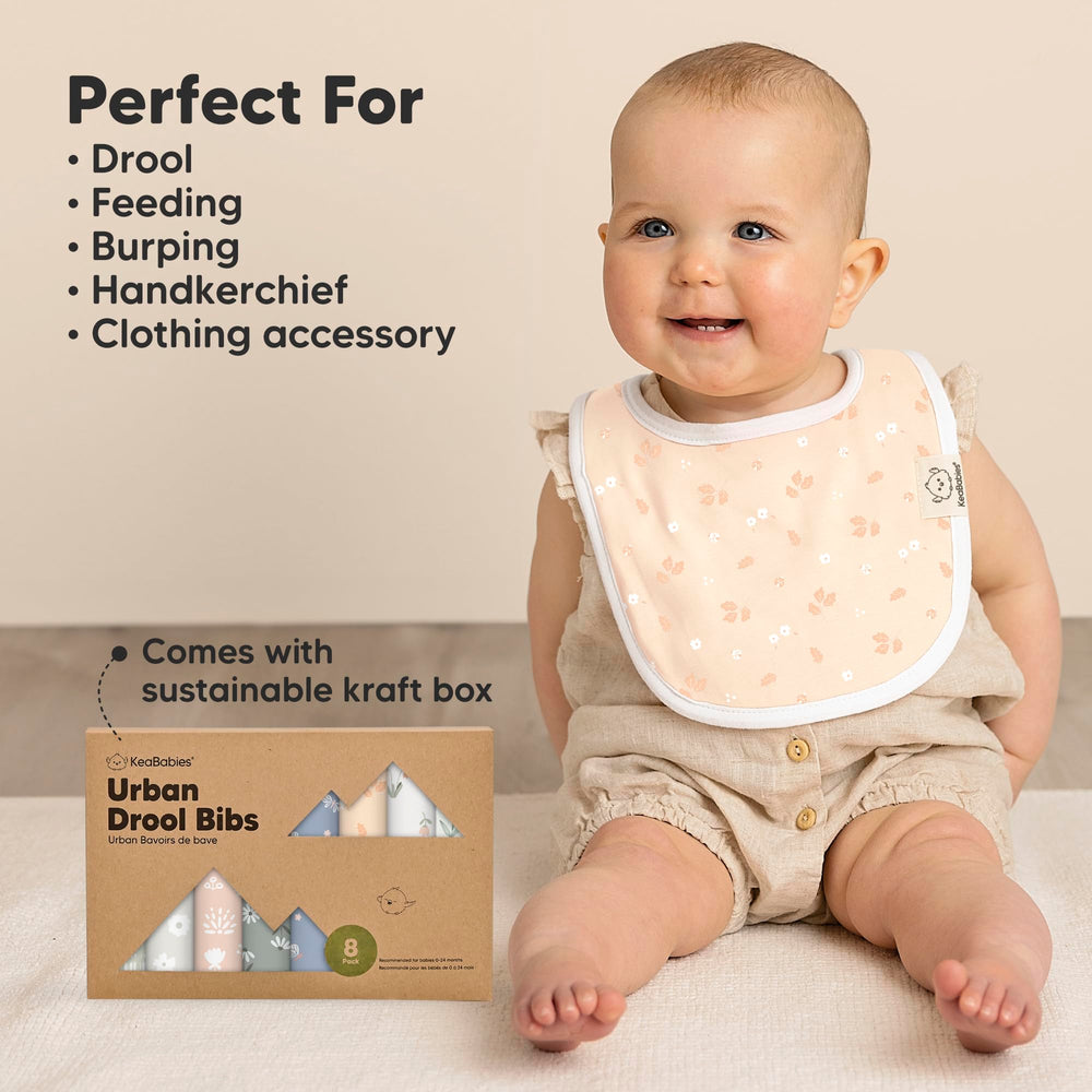 KeaBabies teething and feeding bib for on-the-go messes