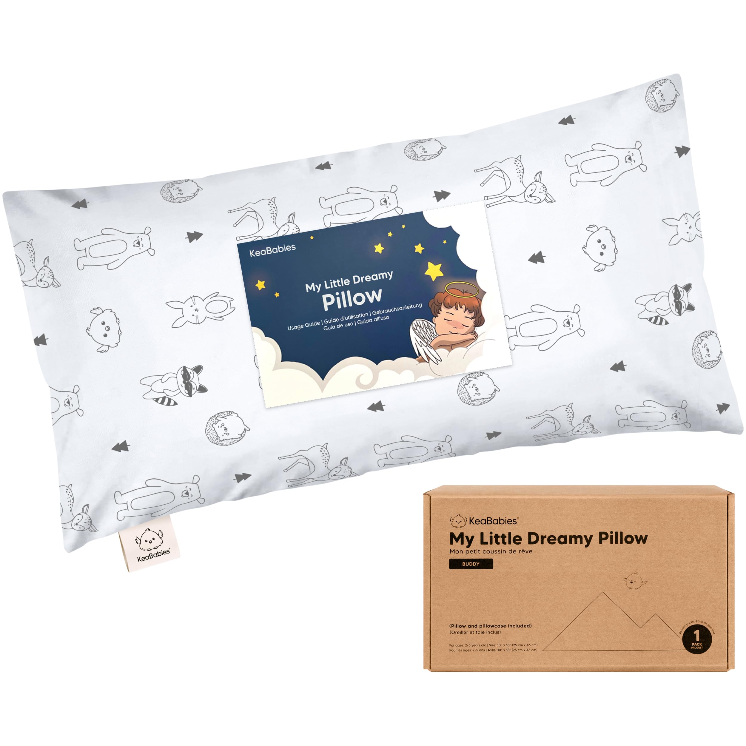 KeaBabies Toddler Pillow 10x18 for compact travel naps