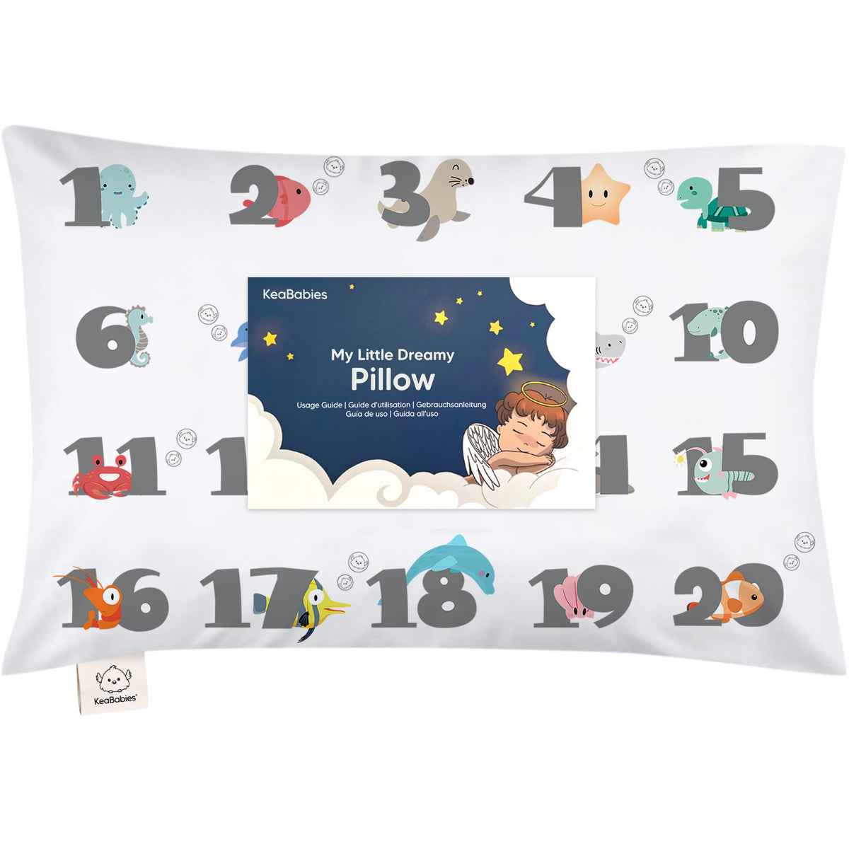 KeaBabies 13x18 toddler pillow for travel and home use, compact and cozy.