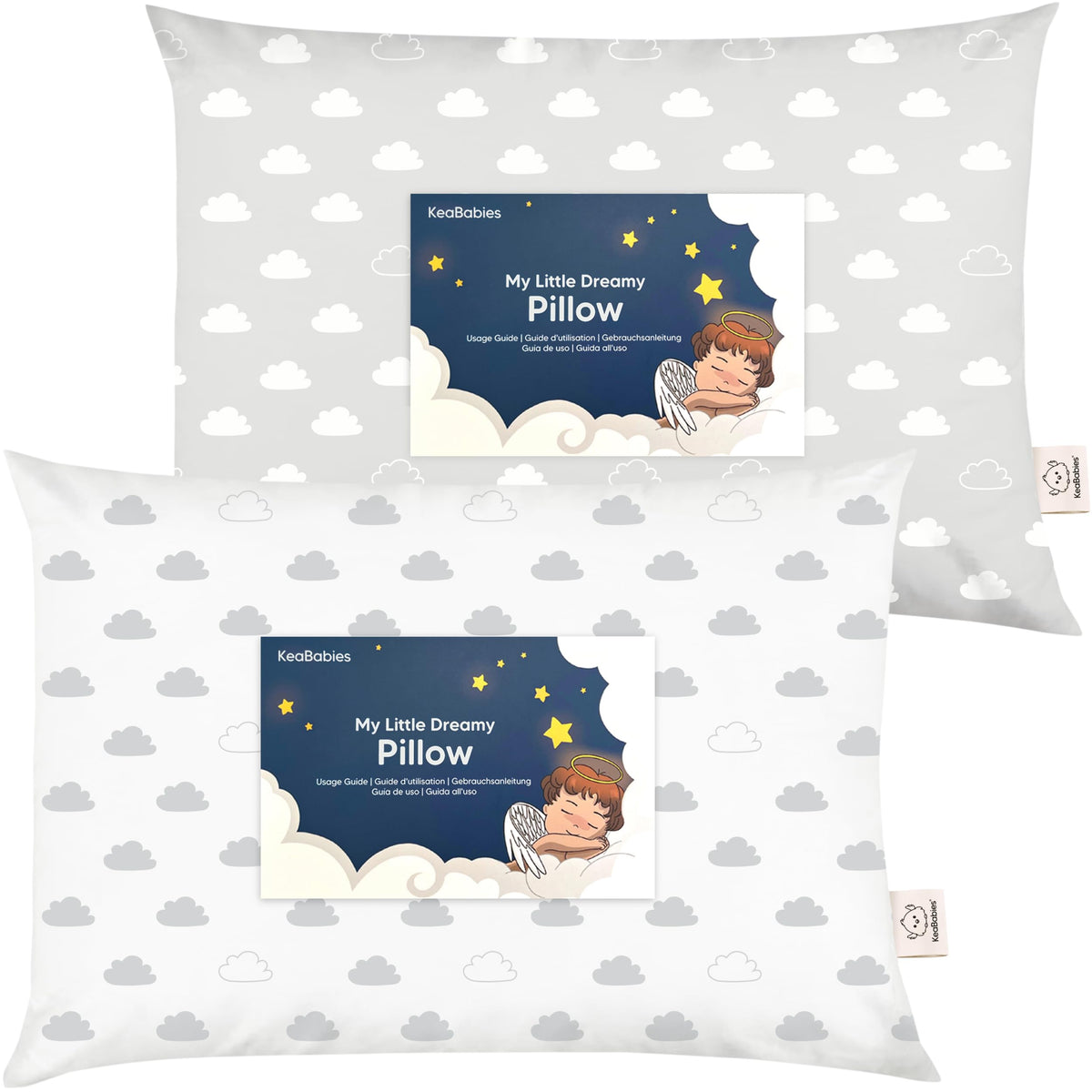 KeaBabies toddler pillow with 13x18 cloud design offers ergonomic sleep support for kids.
