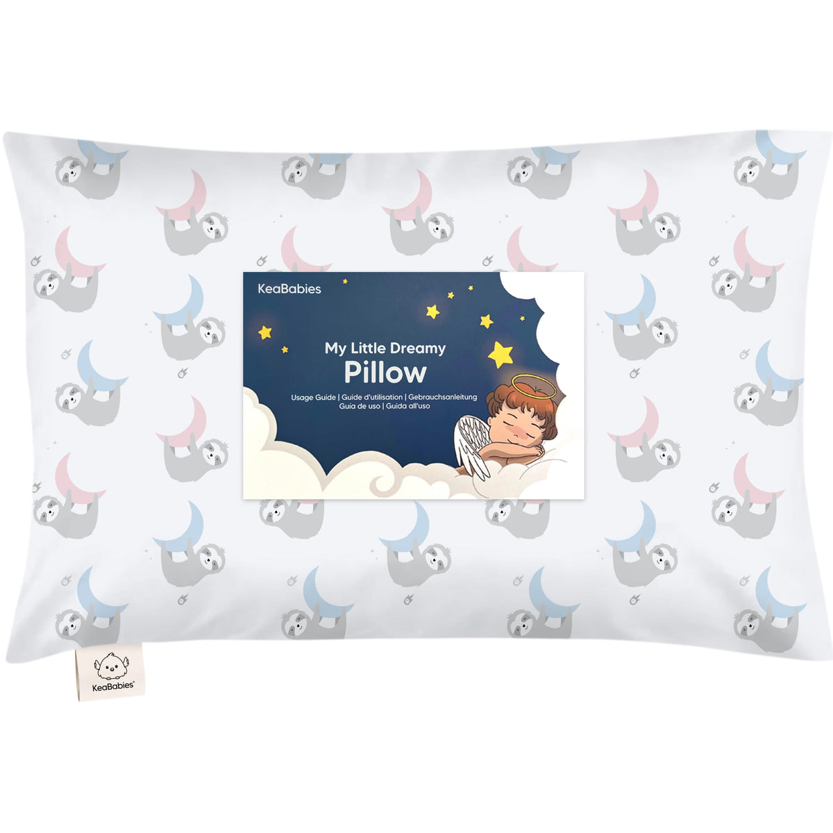 KeaBabies toddler pillow 13x18 front view featuring ergonomic support for sleep.