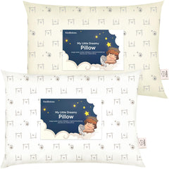 KeaBabies toddler pillow front view, Bumble Bear design, soft organic cotton for comfort.