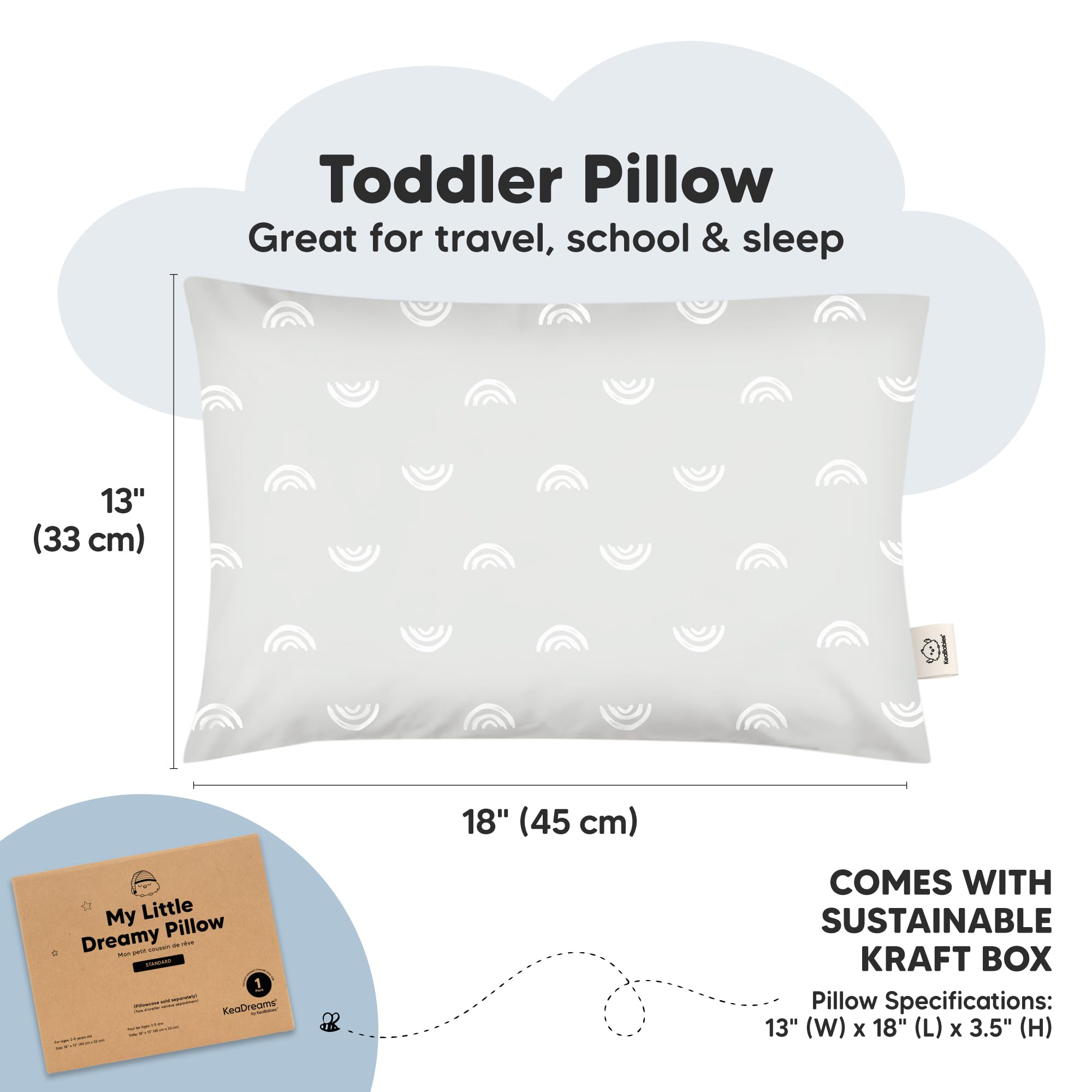 KeaBabies 13x18 on-bed view emphasizes cozy support for nap time