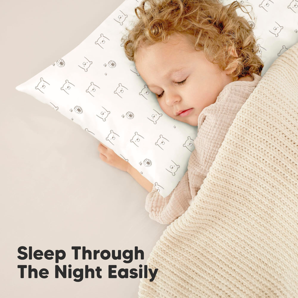 KeaBabies machine washable toddler pillow for easy cleanup.