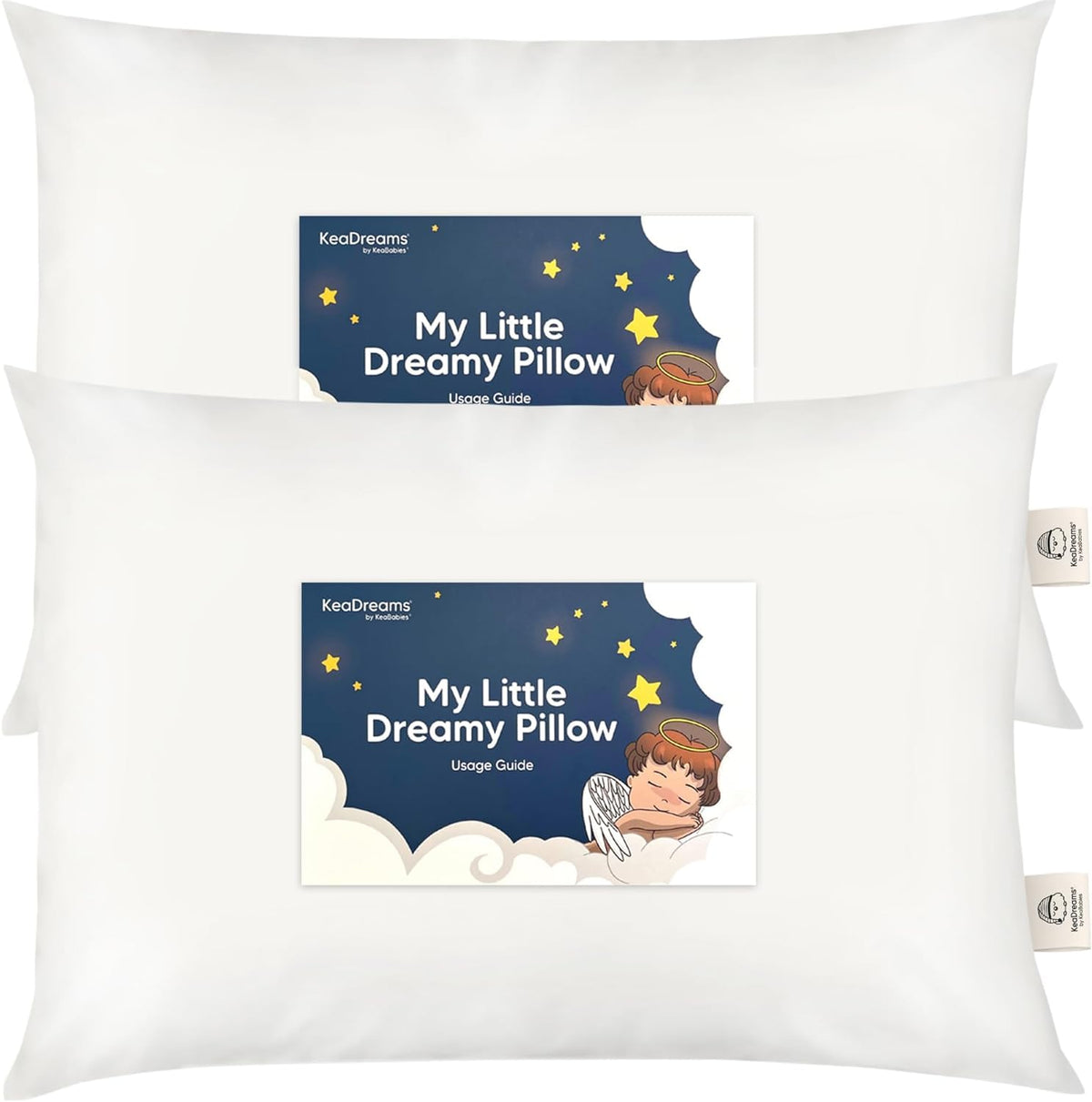 KeaBabies toddler pillow 14x20 on bed for cozy sleep