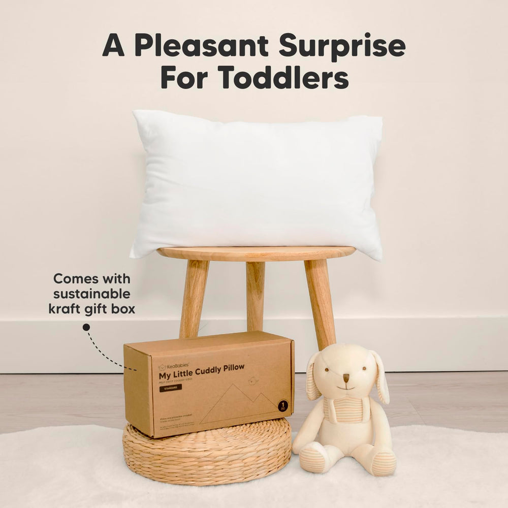 KeaBabies My Little Cuddly Toddler Pillow compact travel companion for car journeys.