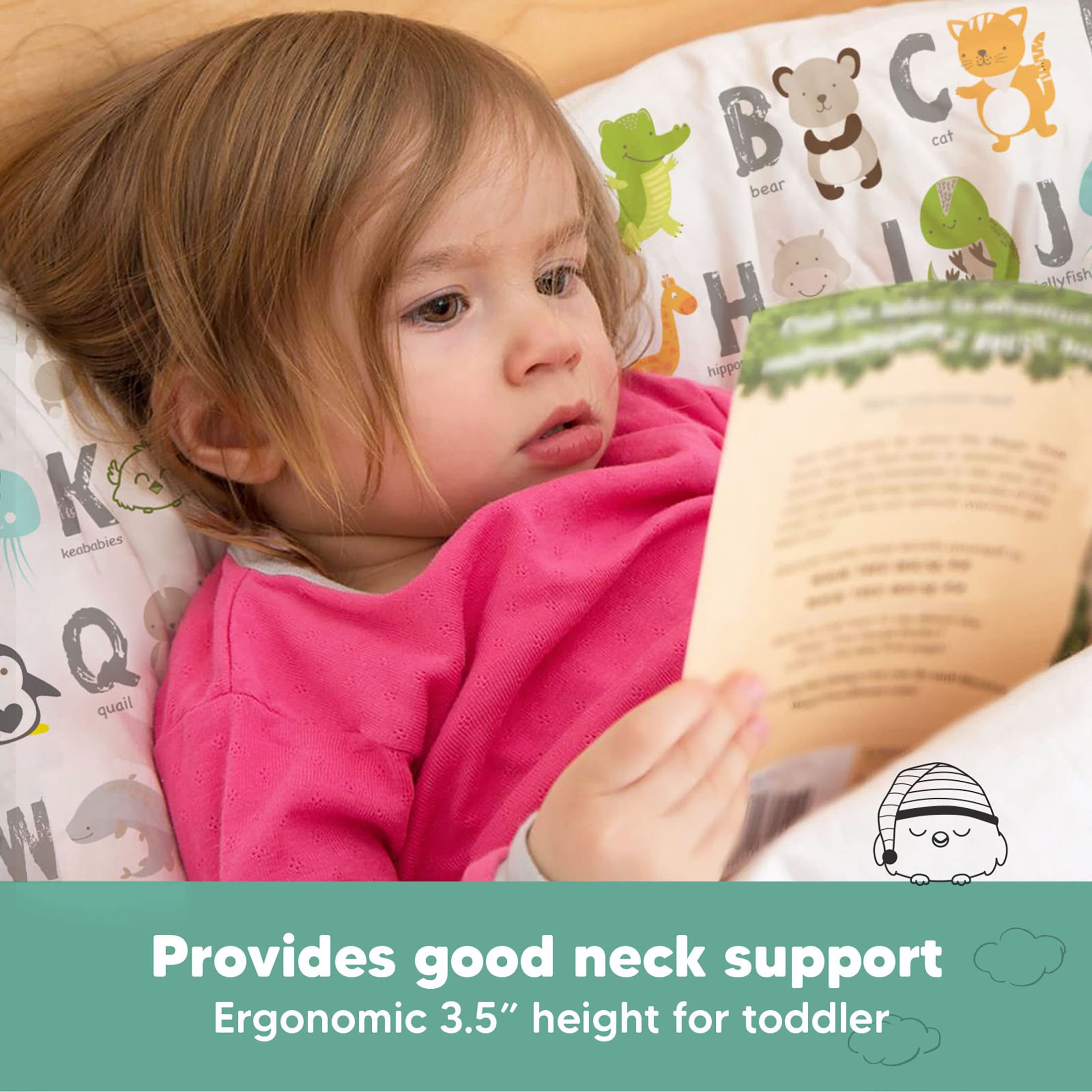 KeaBabies pillowwashable feature for easy cleaning with machine wash.